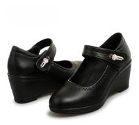 WXDTW Cuñas de punta cerrada de moda para mujer, elegantes, informales, con plataforma Mary Jane, mocasines gruesos, antideslizantes, zapatos de trabajo, suela suave, ligeros, antideslizantes, calzado