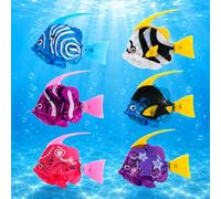 Wxeadu 6 Piezas Robo Fish, Peces Robot, Peces Electrónicos para Mascotas, Peces Robo con Luminoso, Peces Flotantes, Juguetes Reutilizables para Mascotas Piscina, Bañera, Acuario (B)