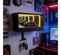 Wxeadu Llavero de garaje con diseño de infinito, soporte para llavero de coche, divertido soporte de pared ilusión con luz LED, organizador de llaves de garaje