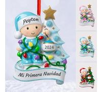 Wxexopowk Adornos de Navidad Personalizados - Mi Primera Navidad Bebe Adornos Navideños con Nombre Personalizado, Regalos para Bebés Recién Nacidos, Regalos Navidad Originales, Colgantes de Navidad