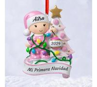 Wxexopowk Adornos Navidad Personalizados - Mi Primera Navidad Bebe Adornos Navideños con Nombre Personalizado, Regalos para Bebés Recién Nacidos, Decoraciones para Árboles de Navidad, Regalos Navidad