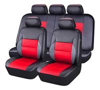 WXEXUDIN 9Pcs Coche Fundas Asientos para VW Scirocco III (Coupe) 2008 2009 2010 2011-2017,Juegos Coche Protector De Cubreasientos Delanteros Y Traseros Transpirables Accesorios,Red