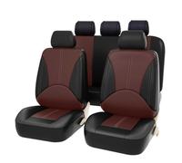 WXEXUDIN Fundas Asientos Coche para Citroen C3 IV 2024 2025, Juego De Completo Fundas Asientos Coche, Protector De Asiento De Cuero PU Interior Accesorios, Coffee Black
