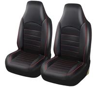 WXEXUDIN Fundas Asientos Coche para Ford Ecosport 2018-2022,Fundas Asiento Delantero Cuero PU Funda Asiento Cubo Alto Automóvil Interior Automóvil (2PCS),Red
