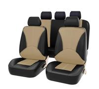 WXEXUDIN Fundas Asientos Coche para VW Taigo SUV 2021 2022 2023+, Juego De Completo Fundas Asientos Coche, Protector De Asiento De Cuero PU Interior Accesorios, Beige Black