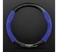 WXGBH Coche Funda Volante para Citroen C5 Tourer,Cuero Protector de Volante Antideslizante Transpirable Cubierta de Volante con Logotipo Emblema Coche Accesorios Coche,Blue-O Type