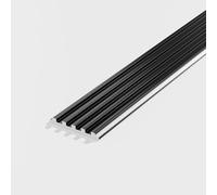 WXGMP 100cm Perfil Plano De Aluminio para Suelos, Tira De Transición Antideslizante Protector De Borde De Escalera Perfil De Borde De Escalera(Black,W5cm)