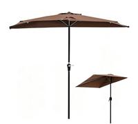 WXGMP Media Sombrilla Para Terraza Pared Medio Paraguas Sombrilla Semi Rectangular Para Jardín Patio Trasero Terraza Porche Mercado(Coffee,200x100cm/6.5x3ft)