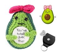 Wxgoqrcn 1 Juego Peluche Positive Aguacate Positivo Muñeco de Punto con Tarjeta Positiva con Moneda de La Suerte y Funda Peluche de La Positividad Regalo Creativo y Relajante