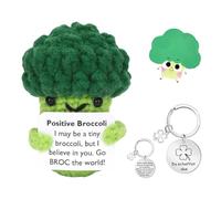 Wxgoqrcn 1 Juego Peluche Positive Artículos Tejidos Muñeco de Punto con Tarjeta Positiva con Moneda de La Suerte y Funda Peluche de La Positividad Regalo Creativo y Relajante