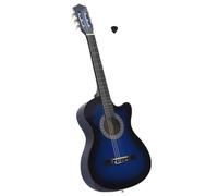 WXGTBKPR Guitarra Western Instrumento Musical de 6 Cuerdas, Azul, 38 | Ideal para niños y principiantes, madera de tilo maciza, cuerpo de 8,5 cm