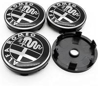 wxhzq 4 Piezas Tapas Centrales Tapacubos para Alfa Romeo Mito 147 156 159 166 50 mm, Tapas de Bujes Tapacubos con Logotipo Auto Rueda de Coche Central Tapas Buje