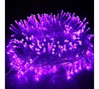 WxiaoD - Guirnalda de luces de Navidad al aire libre, 20 m, 200 LED, 8 modos de iluminación, IP65, impermeable, para árbol de Navidad, terraza, fiesta, boda, púrpura