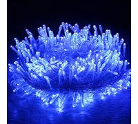 WxiaoD - Guirnalda luminosa de 50 m, 500 LED, impermeable, diseño de árbol de Navidad, 8 modos de iluminación para jardín, balcón o boda, color azul