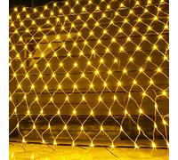 WxiaoD Guirnaldas Neta Luz LED, 3x2m 200LED Luces de Red, 8 Modos Impermeable, conectable Arbol Navidad Exterior Luces Neta Luz Exterior para Camino Balcón Jardín Blanco cálido