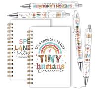 Wxiben Regalos de terapia del habla para mujeres - 6 cuadernos en espiral SLP con bolígrafos que todo el mundo merece una terapia del habla de voz, cuadernos, regalos para terapeutas del habla y el