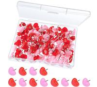 Wxinsheng 100 Chinchetas Decorativas de Corazn,Chinchetas Rosas para el Pulgar,para Tablero de Corcho Tachuelas para Mapa,para El Hogar,Escuela,Oficina