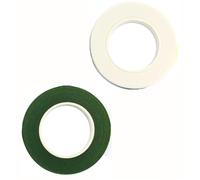 Wxinsheng 2 Rollos Cinta Floral,Floristería Cinta del Tallo Cinta Adhesiva Tape para Flores Artificiales Boda Decoraciones Ramo Artesanía 12MM 30 Yard/Roll (Blanco,Verde Oscuro)