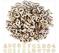 Wxinsheng 200 Piezas Letras de Madera Natural,Letras de Madera (A-Z),Números de Madera (0-9),Letras de Madera para Manualidades,Bodas Decoraciones de Cumpleaños
