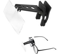 Wxinsheng Abatibles con Clip Tipo Lupa Lupa,1,5X 2,5X 3,5X Aumento de Veces,Gafas de Lupa con Clip,Manos Libres Lupa para Anteojos Gafas,Lupa para Gafas,Lupa de Joyería,Lectura de Lupa para Personas