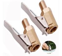 Wxinsheng Boquillas Inflado Neumático Conector,2 Tapón de Válvula para Neumáticos,Unidades Compatible con Coches,Latón Cromado Anticorrosión,Rosca de para Ajuste, Ideal para Talleres e Inflado Rápido