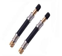 Wxinsheng Inflador de Neumáticos Manguera de Goma,2 Pack Extensión de Válvula de Neumático,Alargador de Latón y Silicona 100mm,Sellado Estanco sin Fugas,Compatible con Camiones,Autobuses,Remolques