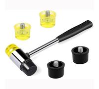 Wxinsheng Martillo de Goma,25 mm Martillo para Manualidades Martillo de Doble Cara con Mango de Goma,para Cuero,Madera,Joyas,Plástico,Manualidades,con 4 Cabezas de Martillo de Reemplazo