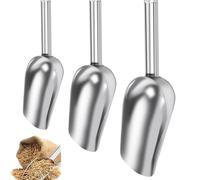 Wxinsheng Pala para Hielo,3 Piezas Pala para Hielo de Acero Inoxidable,Pala de Harina para Supermercad,Pinzas Palas de Hielo Pinzas Scoop,Pala Plana Multiusos para Helado,Café,Azúcar y Dulces