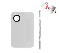 Wxinsheng Paleta de Maquillaje Profesional de Acero Inoxidable con Espátula，Mezcladora Correctores,Base,Sombras de Ojos y Uñas