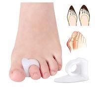 WXJ 2pcs Toe Separator Silicone, Gel ósea Corrector de enderezador Dedos de pie Dedos Protector ajustador pies masajeador pedicura (Color : Gris Claro)