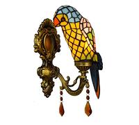 WXKAGF Aplique de Pared Sala de Estar de Vidrio, E27 Lámpara de Pared de Loro Retro Lámpara de Cristal de Pasillo, Aplique de Pared Vintage Pastoral Dormitorio, Lámpara de Pared Junto a la Cama