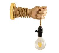 WXKAGF Industrial Loft Luces de Pared Antiguo Steampunk Sola Cabeza Creativa Mano Sostener la Bombilla Cuerda de cáñamo Lámpara de Pared Industrial Retro-Izquierda Cocina Bar Decoración Lámpara E27,B
