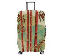 wxlmom Funda Maleta Bambú Rojo De Viaje Suave De Anti-Polvo Fundas para Maletas,3D Elástica Luggage Cover con Cremallera,Equipaje De Viaje Cubierta