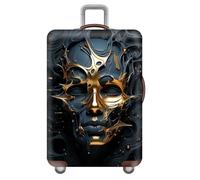 wxlmom Funda Maleta Cara Gris Y Amarilla De Viaje Suave De Anti-Polvo Fundas para Maletas,3D Elástica Luggage Cover con Cremallera,Equipaje De Viaje Cubierta(S)