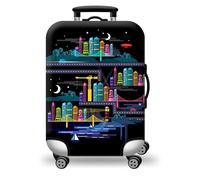 wxlmom Funda Maleta Ciudad Negra De Viaje Suave De Anti-Polvo Fundas para Maletas,3D Elástica Luggage Cover con Cremallera,Equipaje De Viaje Cubierta(M)