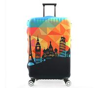 wxlmom Funda Maleta Ciudad Negra Naranja De Viaje Suave De Anti-Polvo Fundas para Maletas,3D Elástica Luggage Cover con Cremallera,Equipaje De Viaje Cubierta(S)