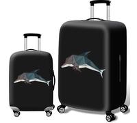 wxlmom Funda Maleta Delfín Negro De Viaje Suave De Anti-Polvo Fundas para Maletas,3D Elástica Luggage Cover con Cremallera,Equipaje De Viaje Cubierta(S)