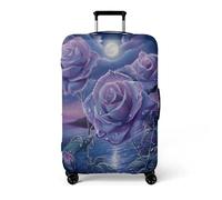wxlmom Funda Maleta Flor Púrpura Funda para Maletas Elástico, Protectora De Equipaje De Viaje, Suave Anti-Polvo Lavable,Equipaje Cubierta Protectora Resistente A Arañazos