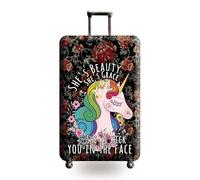 wxlmom Funda Maleta Flores De Unicornio De Viaje Suave De Anti-Polvo Fundas para Maletas,3D Elástica Luggage Cover con Cremallera,Equipaje De Viaje Cubierta(M)