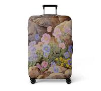 wxlmom Funda Maleta Flores Rosadas Y Amarillas Funda para Maletas Elástico, Protectora De Equipaje De Viaje, Suave Anti-Polvo Lavable,Equipaje Cubierta Protectora Resistente A Arañazos