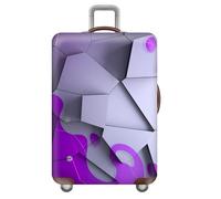 wxlmom Funda Maleta Geometría Púrpura De Viaje Suave De Anti-Polvo Fundas para Maletas,3D Elástica Luggage Cover con Cremallera,Equipaje De Viaje Cubierta(M)