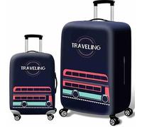 wxlmom Funda Maleta Grande Autobús Azul Oscuro De Viaje Suave De Anti-Polvo Fundas para Maletas,3D Elástica Luggage Cover con Cremallera,Equipaje De Viaje Cubierta(XL)