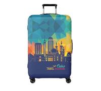 wxlmom Funda Maleta Grande Azul Amarillo De Viaje Suave De Anti-Polvo Fundas para Maletas,3D Elástica Luggage Cover con Cremallera,Equipaje De Viaje Cubierta(XL)