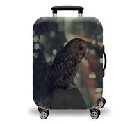 wxlmom Funda Maleta Grande Búho Negro De Viaje Suave De Anti-Polvo Fundas para Maletas,3D Elástica Luggage Cover con Cremallera,Equipaje De Viaje Cubierta