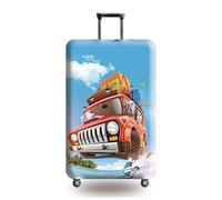 wxlmom Funda Maleta Grande Coche Azul De Viaje Suave De Anti-Polvo Fundas para Maletas,3D Elástica Luggage Cover con Cremallera,Equipaje De Viaje Cubierta(L)