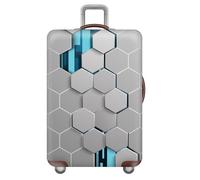 wxlmom Funda Maleta Grande Geometría Gris Claro De Viaje Suave De Anti-Polvo Fundas para Maletas,3D Elástica Luggage Cover con Cremallera,Equipaje De Viaje Cubierta(XL)