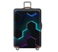 wxlmom Funda Maleta Grande Geometría Negra De Viaje Suave De Anti-Polvo Fundas para Maletas,3D Elástica Luggage Cover con Cremallera,Equipaje De Viaje Cubierta(XL)