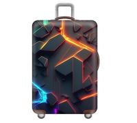 wxlmom Funda Maleta Grande Gris Naranja De Viaje Suave De Anti-Polvo Fundas para Maletas,3D Elástica Luggage Cover con Cremallera,Equipaje De Viaje Cubierta(L)