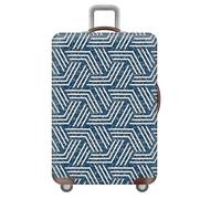 wxlmom Funda Maleta Grande Línea Azul De Viaje Suave De Anti-Polvo Fundas para Maletas,3D Elástica Luggage Cover con Cremallera,Equipaje De Viaje Cubierta(L)