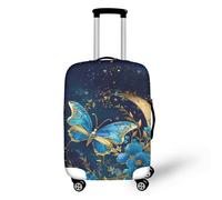 wxlmom Funda Maleta Grande Mariposa Azul De Viaje Suave De Anti-Polvo Fundas para Maletas,3D Elástica Luggage Cover con Cremallera,Equipaje De Viaje Cubierta
